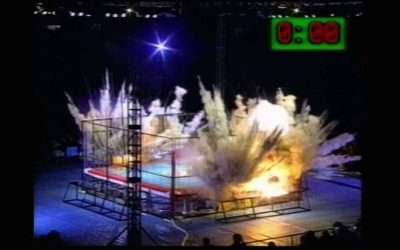 Insane explosion during Exploding Cage Deathmatch