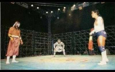 15) Atsushi Onita vs. Hayabusa Exploding Cage Death Match