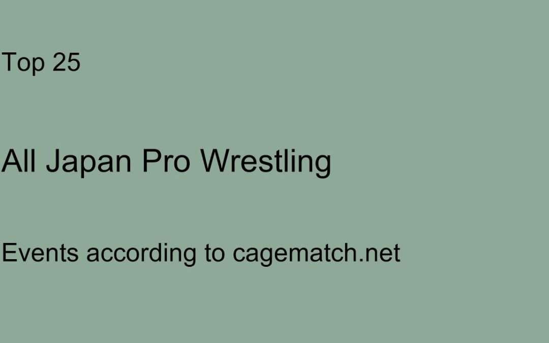 All Japan Pro Wrestling's Top 25 Events