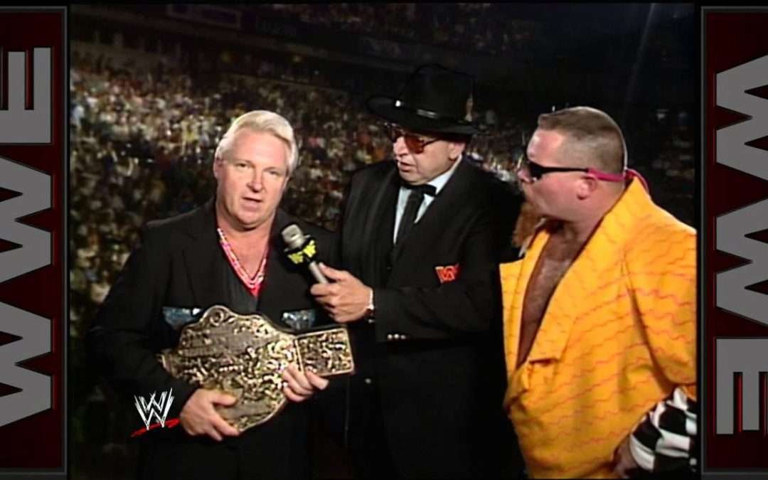 Bobby Heenan debuts the NWA World Heavyweight Championship on WWE programming: Wrestling Challenge,