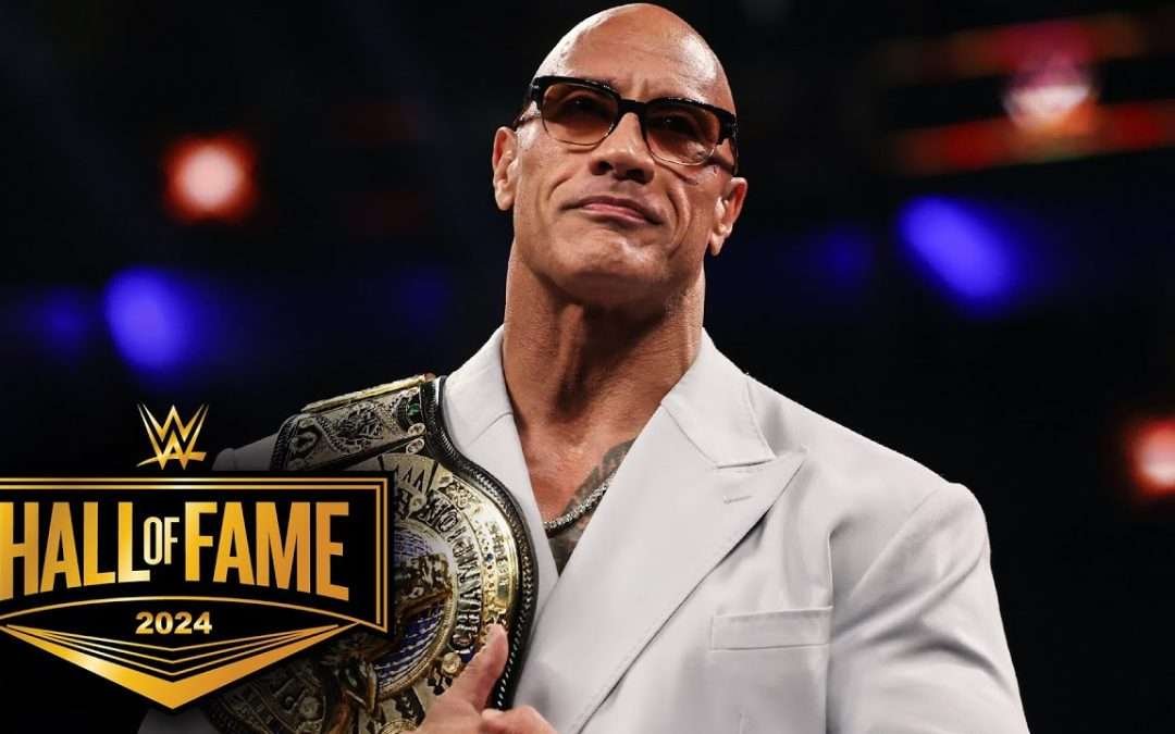 The Rock receives the People's Championship from Lonnie Ali: 2024 WWE Hall of Fame highlights