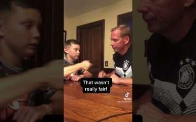 My son bet that he can beat me at arm wrestling