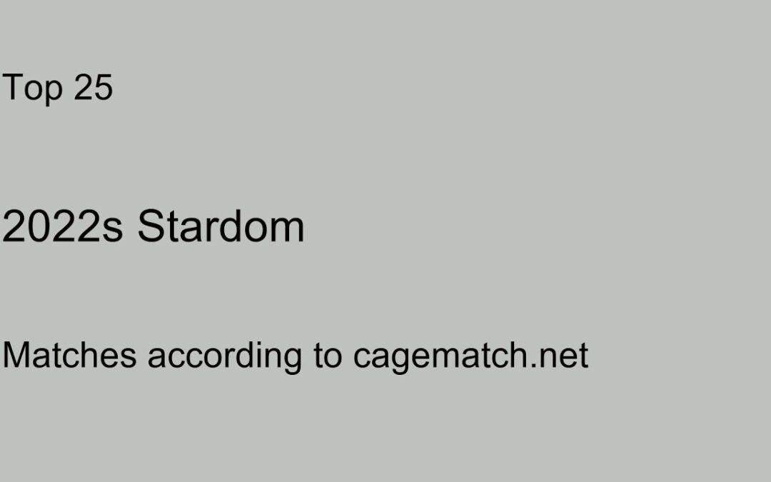 2022s Stardom's Top 25 Matches